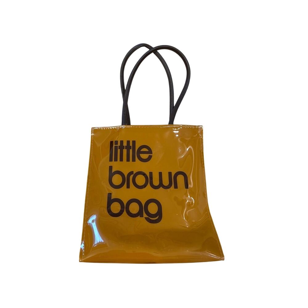 Bloomingdales Little Brown Bag Small Vinyl Tote Satchel Top Handle Shopping Bag